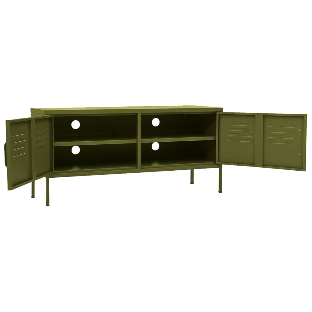 Vidaxl TV Stand, Olive, 105X35X50 Cm, Steel