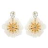 Large Hanging Lace Flower Earrings Women 2023 Trend Hanging Luxury Design Lace Cotton Petals Fairy Elegant Jewelry Accessories