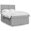 VidaXL Slatted Bed Base with Mattress Light Grey 140x200cm Fabric, Bed, Platform Bed, Panel Bed, Furniture of 3291684