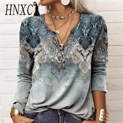 Women's Fashion Casual Autumn Winter Long Sleeve V-Neck Blouses & Shirts