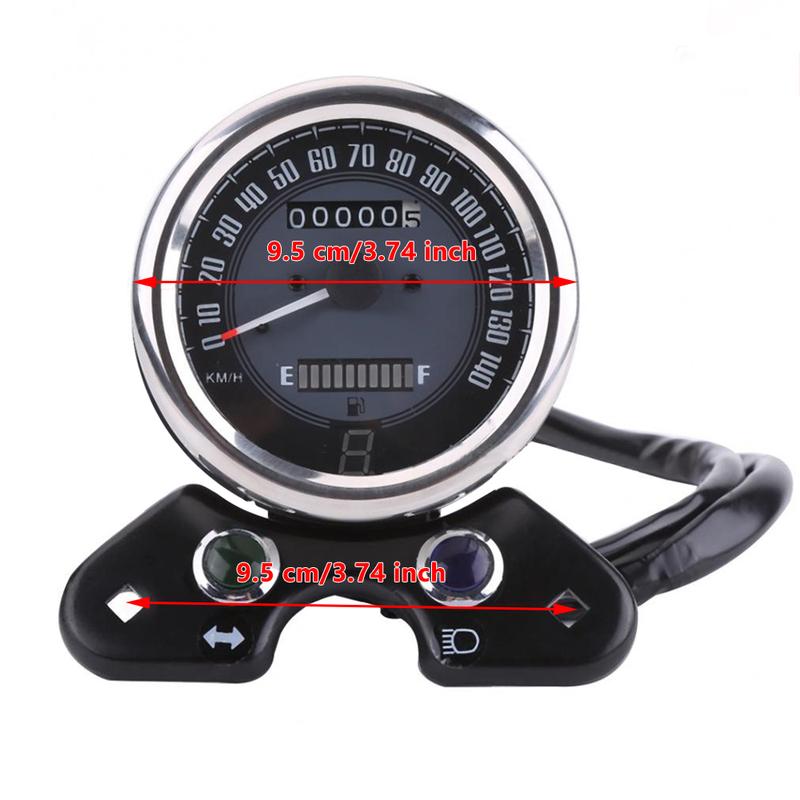 Motorcycle LED Odometer Speedometer Tachometer For Honda CG125 Suzuki GN125 Cafe Racer
