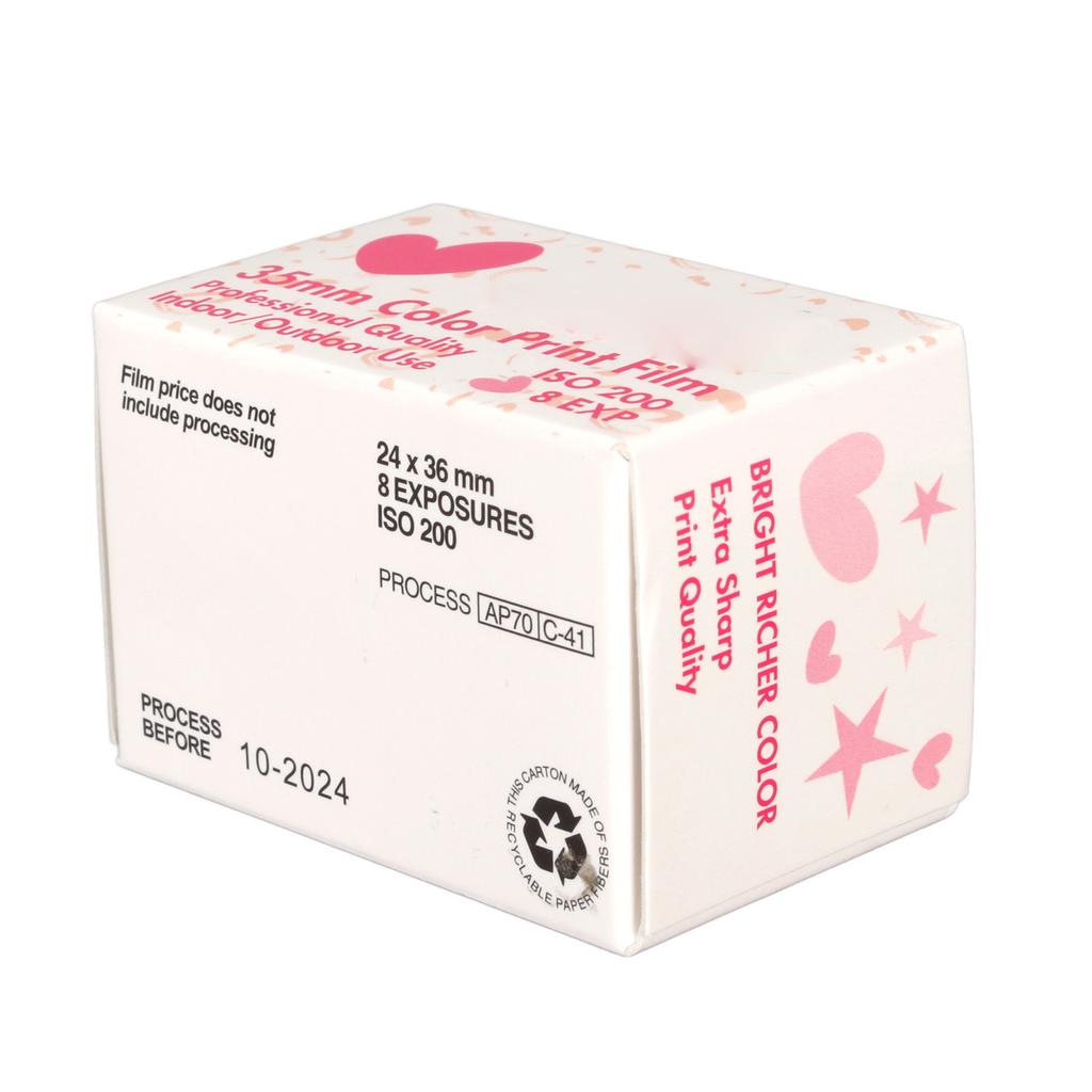 8 Sheet 35mm Color Print Film ISO 200 High Saturation HD Camera Color Negative Film for 135 Cameras