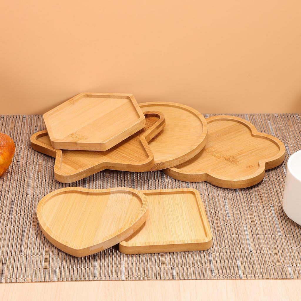 HOODANCOS 6 kusů DIY Mozaikové podtácky, Dřevěné podnosy k vyplnění, Podtácky pod nápoje, Nedokončené prázdné základní podnosy, Umělecké desky, Potřeby pro výrobu mozaiky