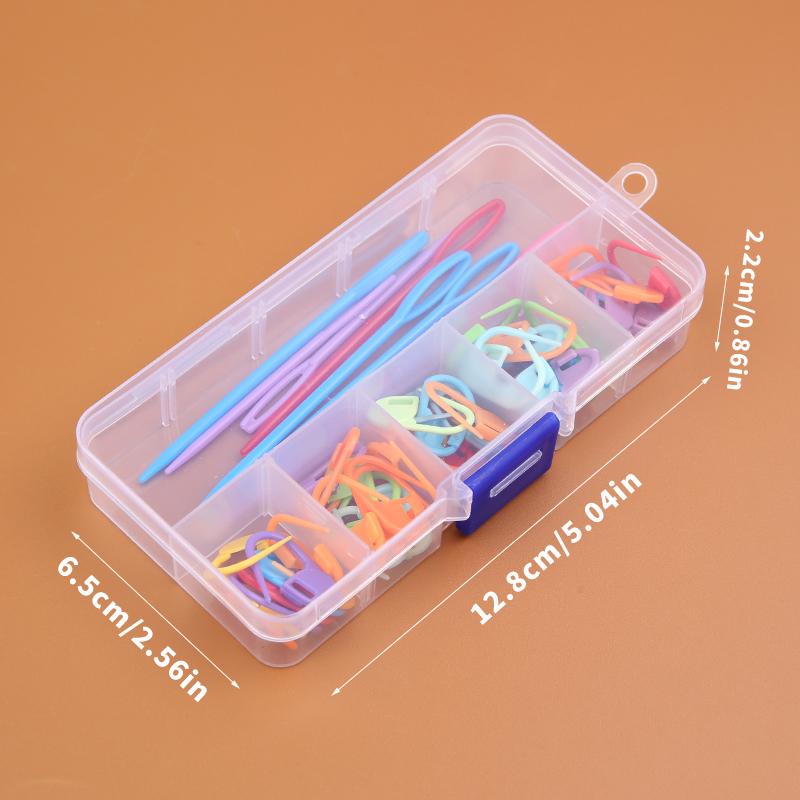 61pcs Multicolor Plastic Resin Small Clips Knitting Crochet Markers Locking Stitch Needle Clip Marking Rings DIY Sewing Tool
