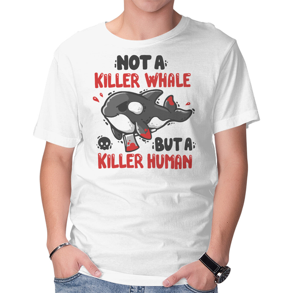 Unisex Crew Neck T-Shirt Killer Human Graphic Short Sleeve Casual Tee XXL