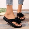 Women's, Flower Flat Slippers, Flip Flops, Flip Flops, Women's, Outerwear, Beach, Flat Slippers