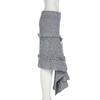 Women's Autumn Irregular Hem Knit Skirt - European & American Street Style with Pleated Design and Lace Details