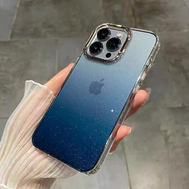 

Акриловый блестящий прозрачный чехол для телефона с градиентом для Iphone 14 Pro Max 13 12 11 Pro Max Xr X Xs Plus, прозрачный блестящий противоударный чехол For iPhone 13