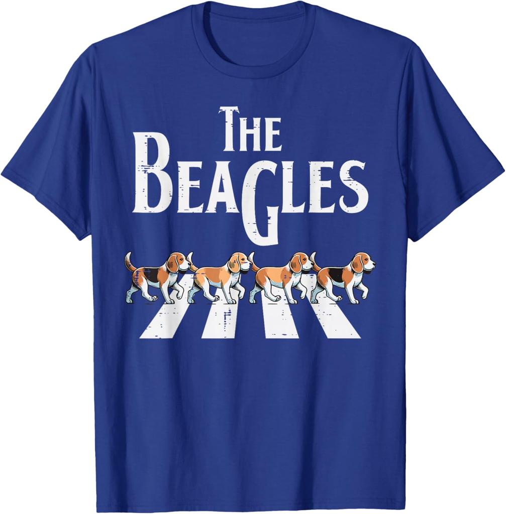 The Beagles Parody Abbey Road Walking Dogs Graphic Tee Casual Cotton TShirt for Men Women
