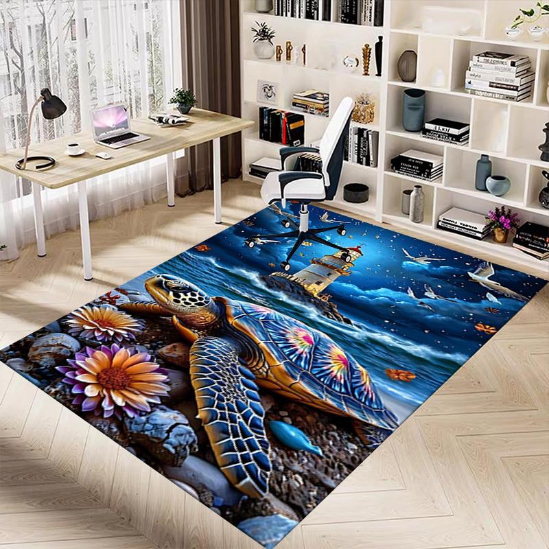 1PC Lighthouse Sea_Turtle Extra Large Non-Slip Floor carpet, Office, family, bedroom, Studio - Large Area Rug,Longlasting Material-K0380