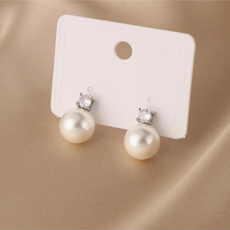 Korean Style S925 Silver Pearl Stud Earrings for Women - Simple, Elegant, and High-End