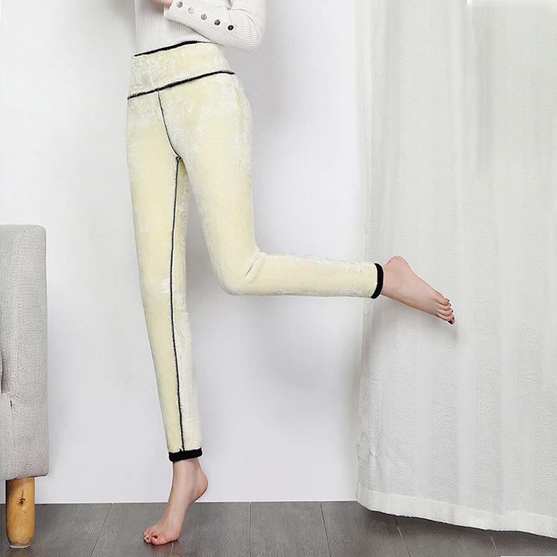 Extra Thick Winter Sherpa Leggings Women Outdoor Wear Fleece Lined Ankle Pants High Waist Stretchy Warm Thermal Cotton Pants