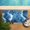 Japanese Style Ocean Wave Beach Towel Flat Print Blue Sea Microfiber Bath Towels for Surfing Travel Pool Party Outdoor