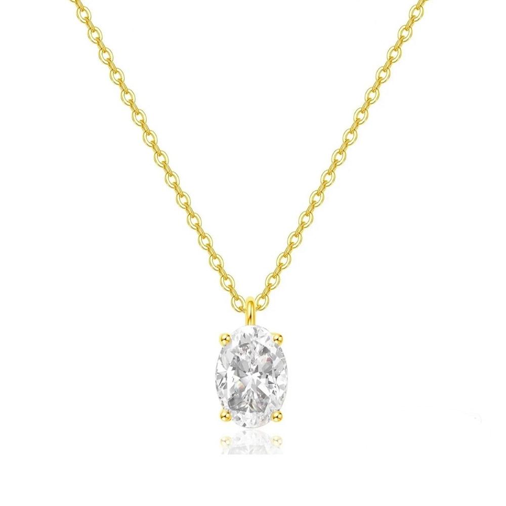 1CT 2CT Solitaire Moissanite Pendant Necklace for Women Pear/Oval/Marquise/Emerald Cut Lab Diamond S925 Silver Necklaces Jewelry