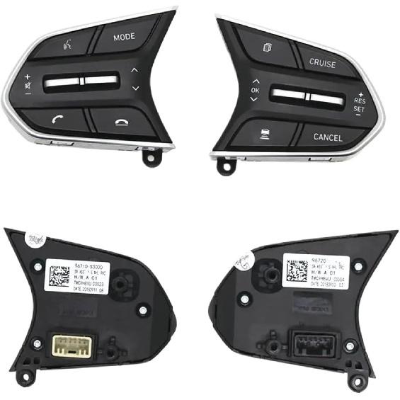 Compatible with Hyundai 2018 2019 Santa FE TM Steering Wheel Cruise Control Buttons Remote Control Button Volume Button 96710 96720(White)