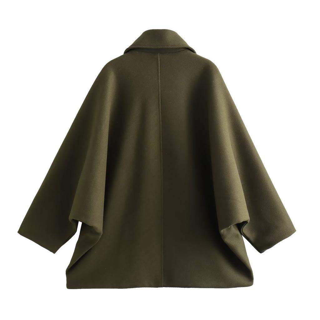 Winter European and American Women's Single-breasted Lapel Loose Jacket