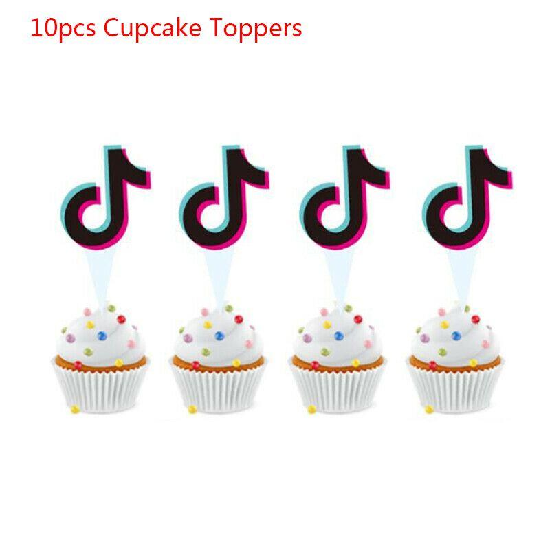 Colorful Tik Tok Birthday Party Supplies Set Featuring Fun Tableware Decor Plates Cups And Banner