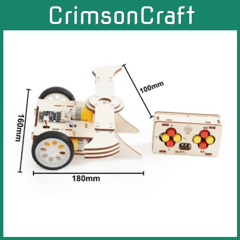 Wooden Assembled Remote Controlled Combat Vehicle With Rotating Wing Toy Set