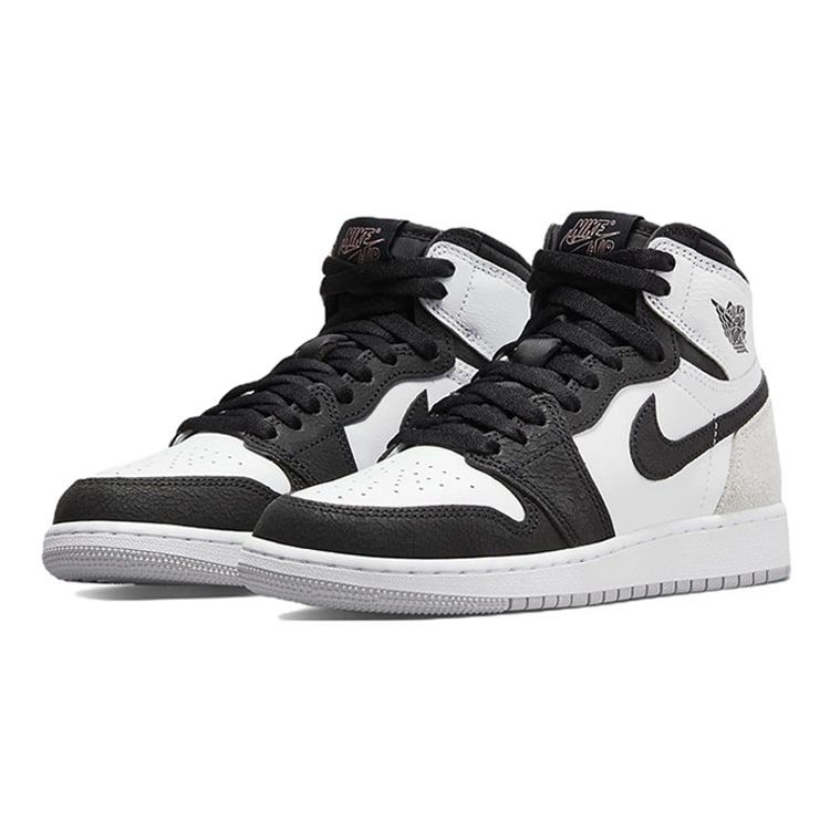 Air Jordan 1 Retro High OG GS Stage Haze Kids Sneakers Grey White Black 575441-108