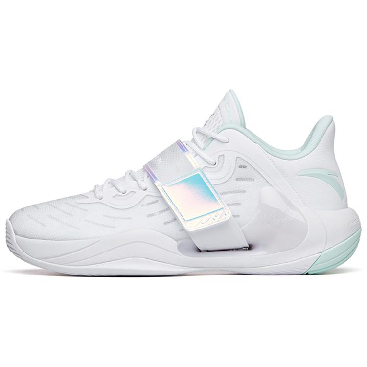 

New ANTA Water Flower 4 Basketball Shoes Men Low Top ANTA White/Ice Pink Blue 112221602-2 45