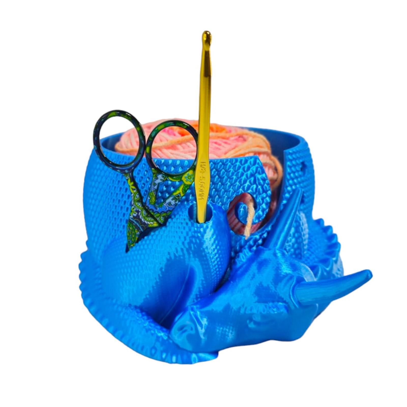 

Чаша для пряжи Dragon Чаша для пряжи с 3D-печатью Держатель для пряжи Вязание крючком Чаша для пряжи Dragon Decor Органайзер для пряжи Dragon One Size синий