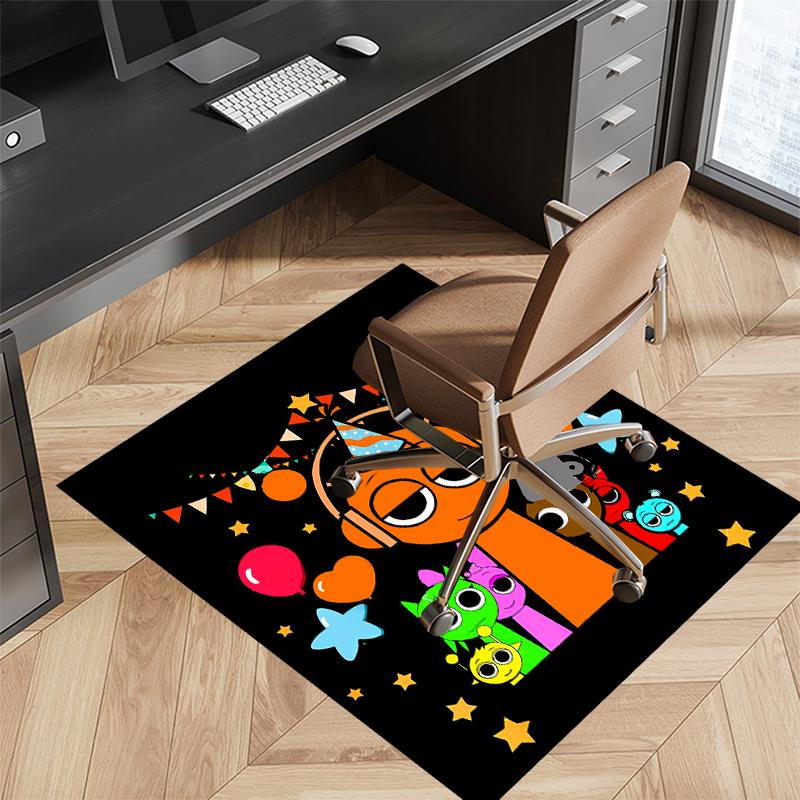 1pc Sprunki Game2 Print Area Rug - Soft, Washable Non-Slip Indoor Mat for Office Chairs, Living Room, Home Office Decorative Rug
