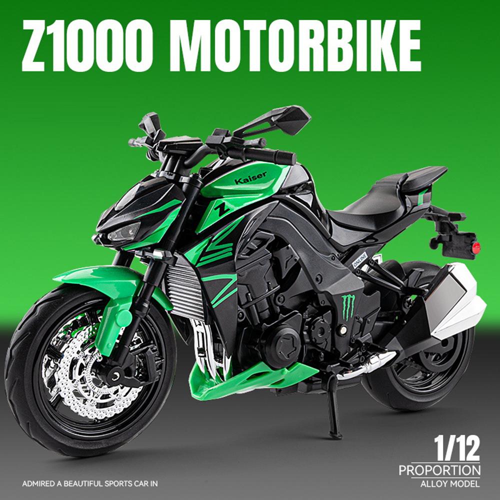 1:12 Kawasaki Z1000 Zx-6r Legierung Motorradmodell Diecast Spielzeugauto Vorderradlenkung Sound Licht Fahrzeug Kinder Weihnachtsgeschenke