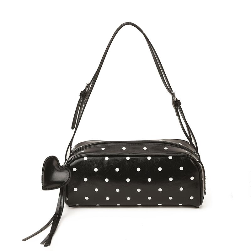 Frühlings-PU-Punkte Herzförmiger Anhänger Umhängetaschen Taschen Hohe Qualität Süße Handtaschen mit Obergriff Exquisite Vielseitige Mode Umhängetaschen