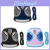 Adjustable Mesh Pet Harness With Reflective Strips For Small Medium Large Dogs