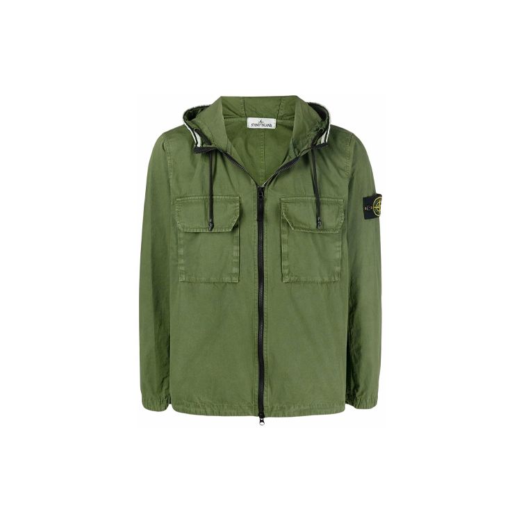 

Stone Island Куртка-рубашка с капюшоном, окрашенная в готовом виде, оливково-зеленая, мужская верхняя одежда 7615122WN-V0158 XXL