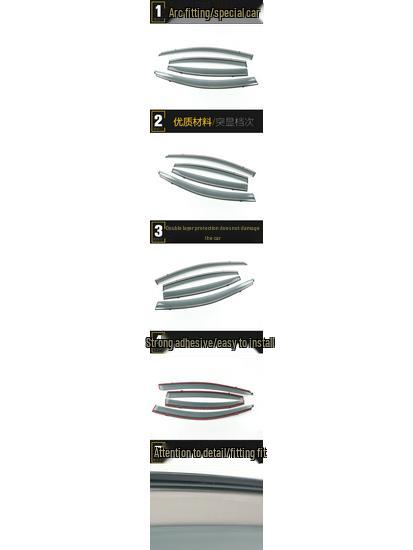 Compatible with GAC GA3/GA3S Plastic Rain Guards: 3D Stainless Steel Decorative Strip for Exterior
