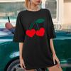 Life is sweet Barevný třešeň grafický potisk Oversized tričko trendy Letní vtipné volné tričko Dámská móda kauzální estetický Top