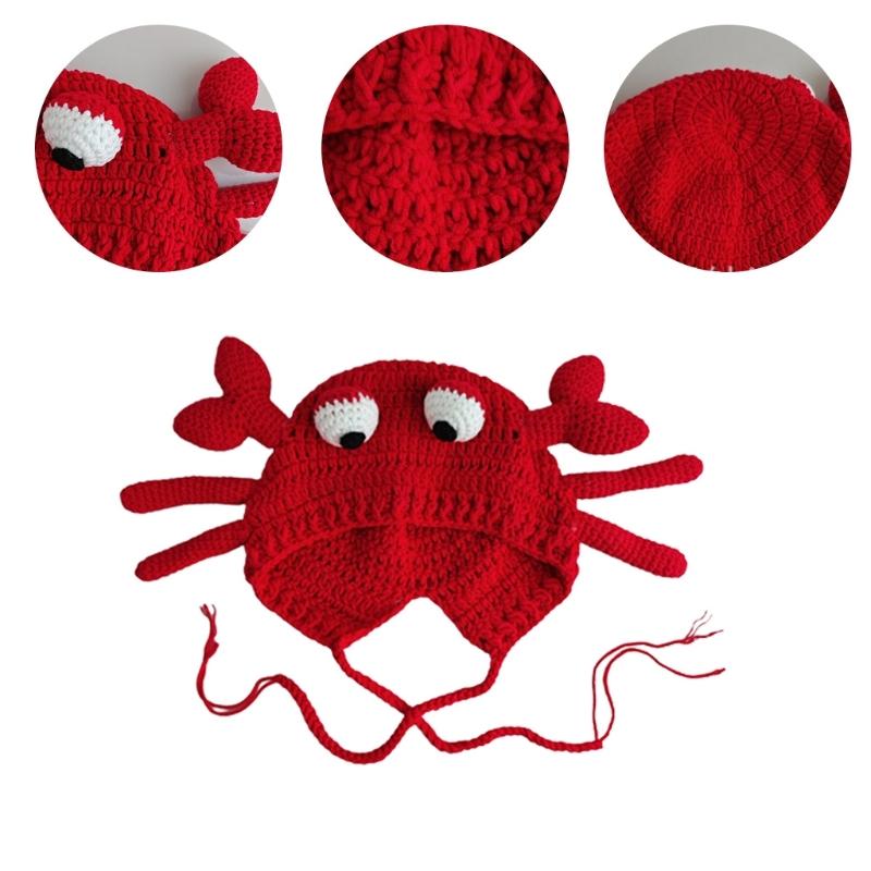 Knitted Hat Crab Claw for Girls Y2K-GIRL Hat Crocheted Claw Slouchy Designs