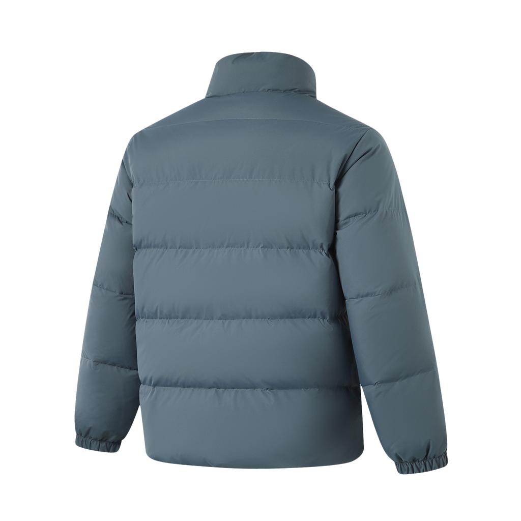 Li Ning Fitness Series Water-Resistant Solid Color Stand Collar Zipper Comfortable Breathable Short Down Jacket Men jackets Dark-Blue AYMV769-4