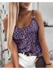 Summer Casual Women's Loose Sleeveless Sexy Tank Top Striped Cheetah Print Cami Top