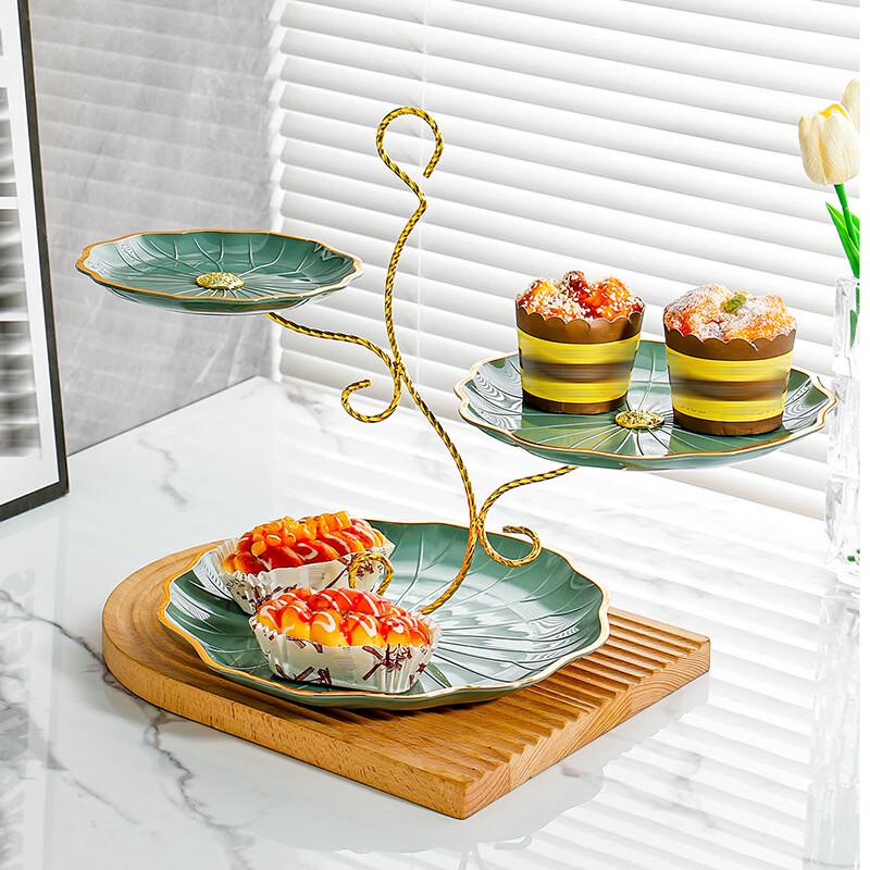 Ruhan Light Luxury Floral Fruit Plate with Branch Stand