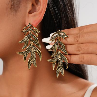 Boucles d'oreilles Feuille, Boucles d'oreilles au Tempérament Unique, Boucles d'oreilles Haut de Gamme pour Femmes