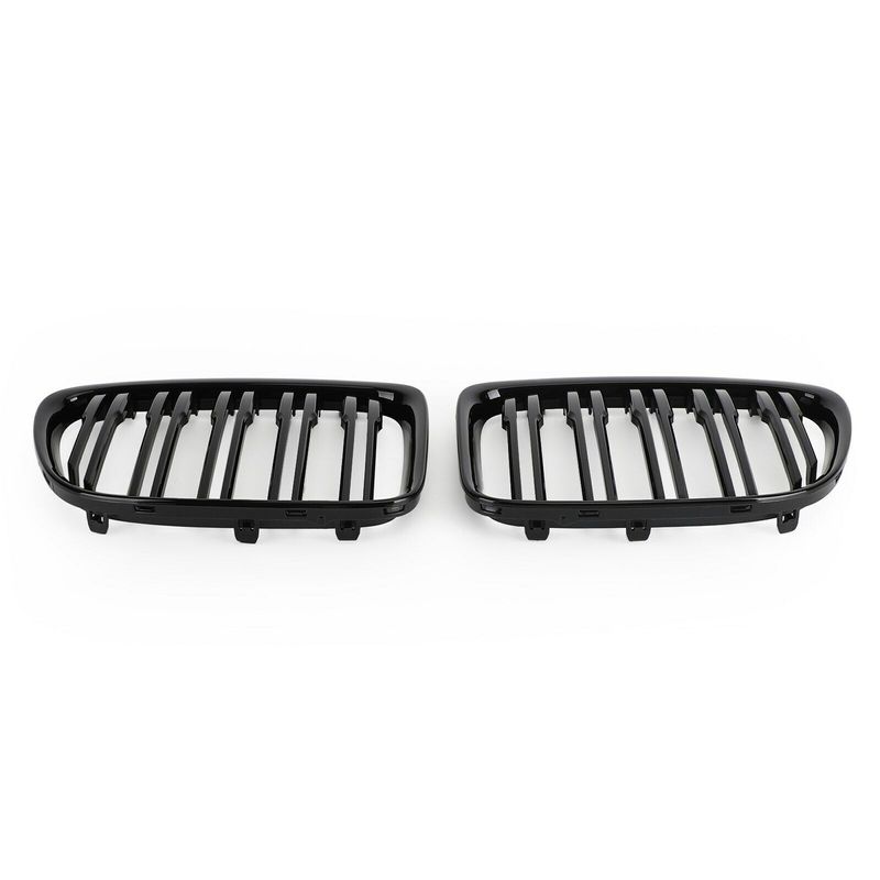 Pair Double Slat Car Front Kidney Grille For BMW X1 E84 2009-2015 Kidney Grill Gloss Black Dual Slat Auto Grill Accessories