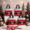 6/12PCS Non-woven Waterproof Retail Bags Red Gift Tote Bag Reusable Santa Claus & House Merry Christmas Mall Shopping Bags
