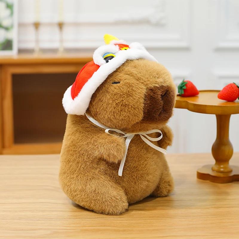 25cm Capybara Plush Simulation Capibara Anime Fluffty Toy Plant Stuffed Doll Holidays Props Decorative Throw Pillow for Kids