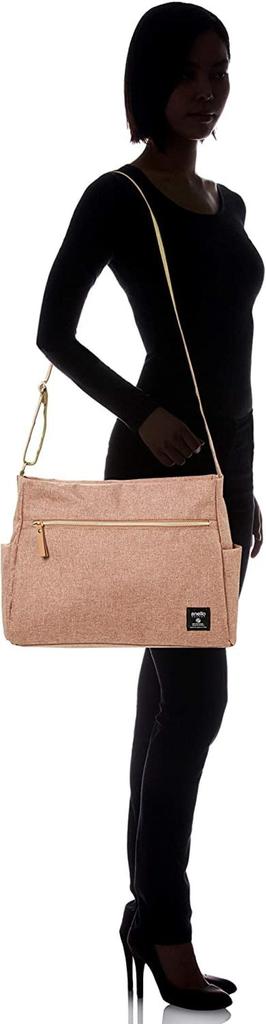Anello GRANDE Shoulder Bag, 10 Pockets, Classic Heather Polyester, CLP GTH2522Z, Beige, Free Size