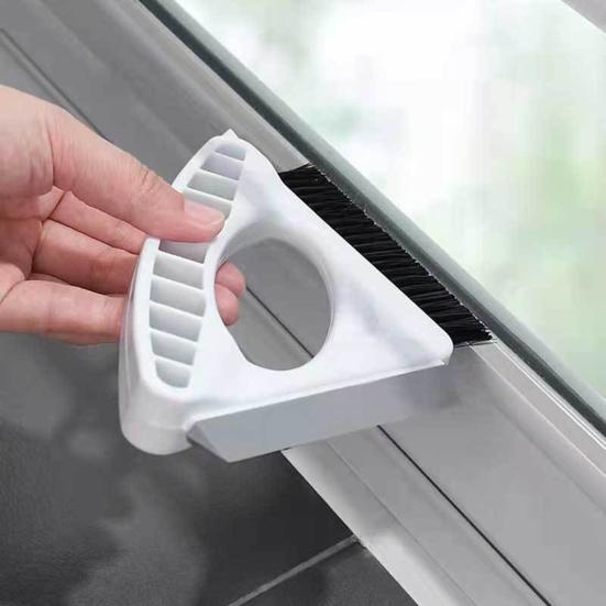 Cleaning Brush Triangular Brush Head Design Lightweight Ergonomic Handle Door Gap Brush Corner Cleaning