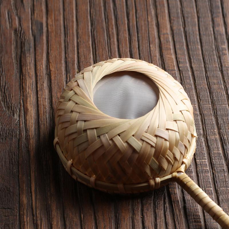 Japon Tarzı Çay Töreni Bambu Ahşap Çay Filtresi Örgü Çay Demlik Yeniden Kullanılabilir