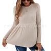 Long-Sleeve Solid Color Maternity Pullover T-Shirt