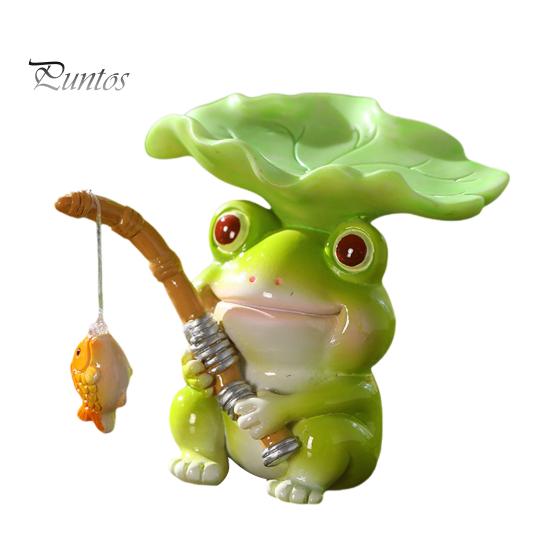 

Рыболовное животное, фигурка из смолы, мультяшное животное, скульптура, окрашенная рыбацкая статуэтка для аквариума, домашнего офиса, стола Frog