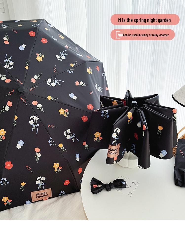 Sturdy Folding Umbrella: Cute Print, Dual-Use for Sun and Rain, Sun Protection for Men and Women