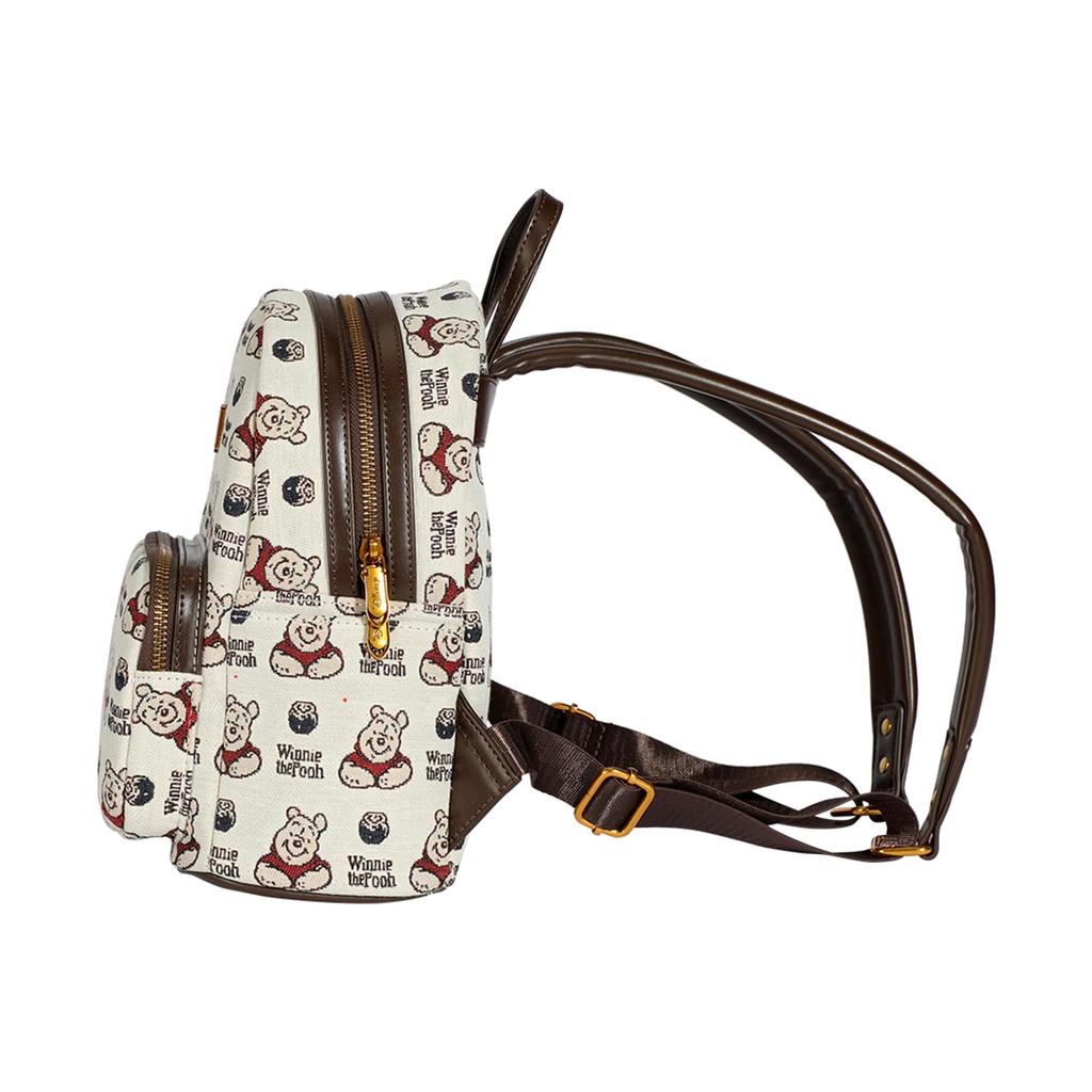 MESUCA Disney Backpack, Winnie the Pooh, Stylish Casual Backpack, Popular Mother's Backpack, Waterproof, Lightweight, Large Capacity, Canvas Backpack