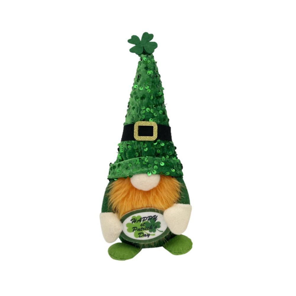 

Plush Gnome Doll Green Four-leaf Clover Elf Doll Lucky St Patrick s Day Faceless Doll Bar Style A