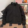 Unisex Korean Style Velvet-Thickened Pilot Jacket with Baseball Collar