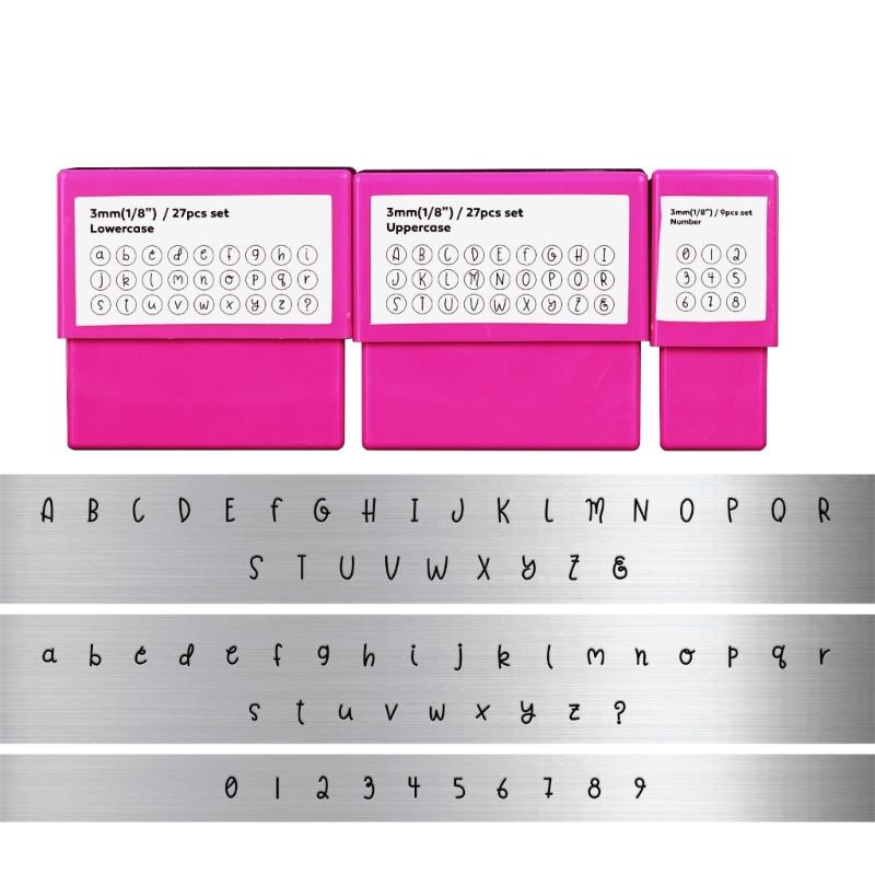 Professional 3mm Steel Letter Number Stamper Metal Handle Leather Punches Carving Tool For Leather Craft Jewelry Making